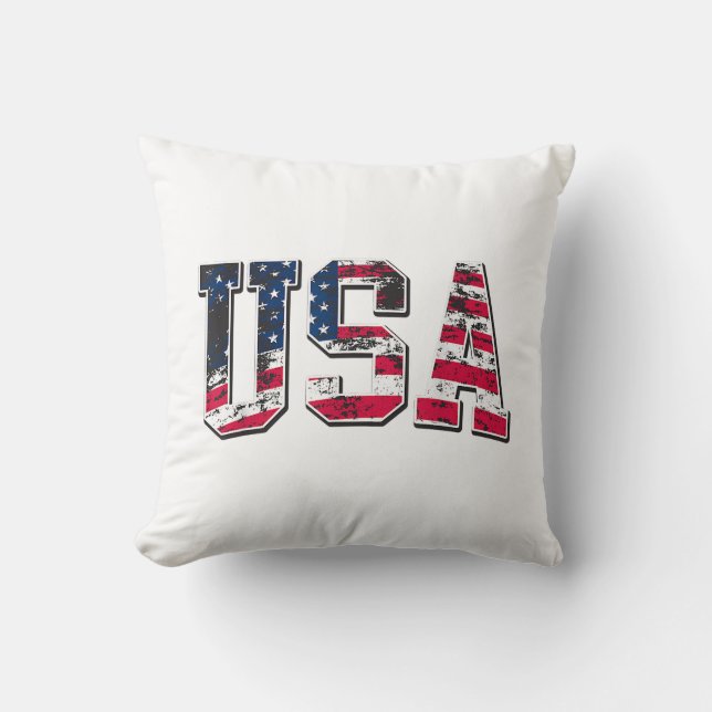 USA Vintage American Flagga Kudde (Framsida)