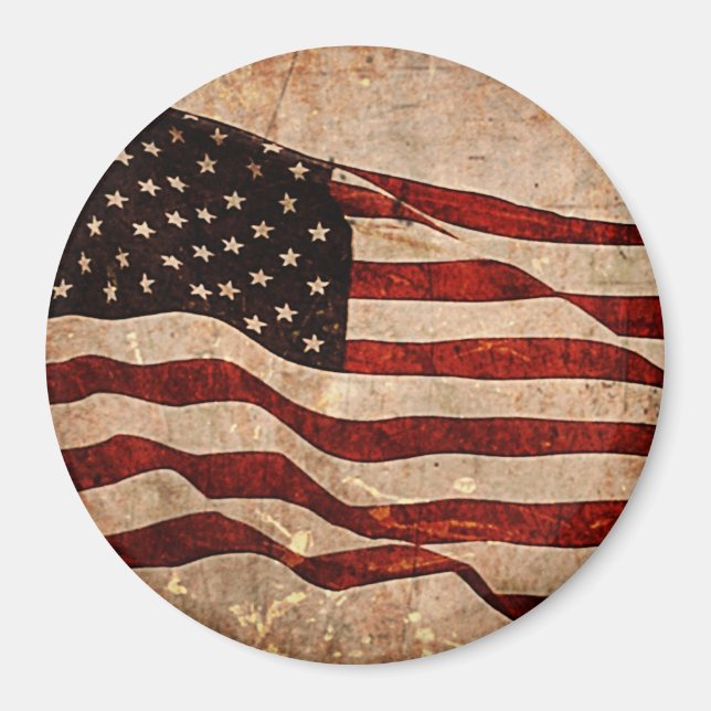 USA Vintage American Flagga Magnet (Framsidan)