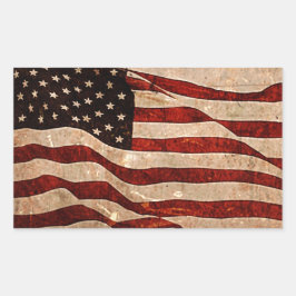 USA Vintage American Flagga Rektangulärt Klistermärke