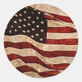 USA Vintage American Flagga Runt Klistermärke