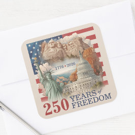 USA Vintage America's Semiquincentennial 250 Years Fyrkantigt Klistermärke