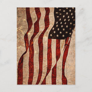 USA Vintage amerikansk flagga Vykort