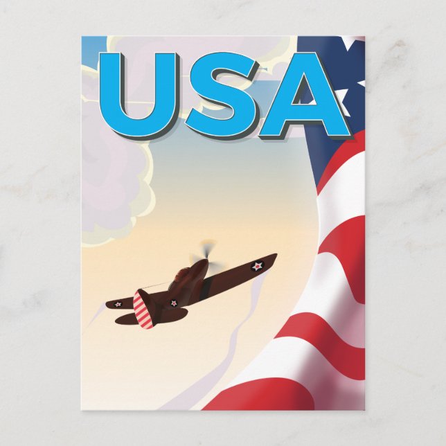 USA Vintage andra världskriget affisch Vykort (Framsida)