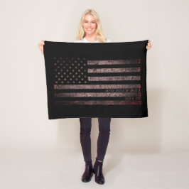USA Vintage Black Rosa Grunge American Flagga Fleecefilt