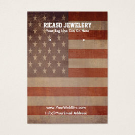 USA Vintage Flagga Earring Background Visitkort