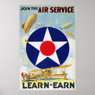 USA-Vintage Går med Luft Service Lärkänning-Earn-P Poster