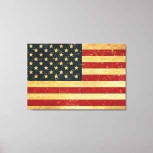USA Vintage Grunge Flagga Canvastryck