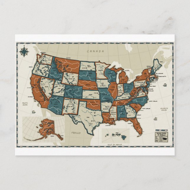 USA - VINTAGE KARTA VYKORT (Framsida)