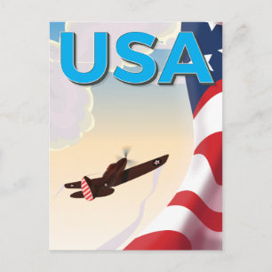 USA VINTAGE VÄRLDSKRIG 2 POSTER VYKORT