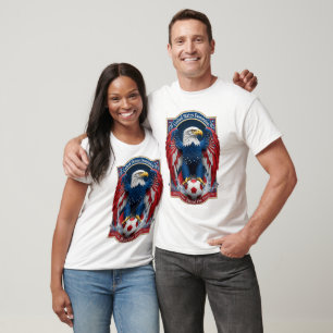 USA Vitklöver Emblem Amerikansk Flagga Fotboll Pre T Shirt