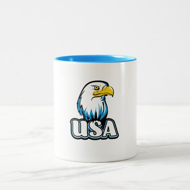 USA Vitörn (begränsad blå utgåva) Två-Tonad Mugg (Center)