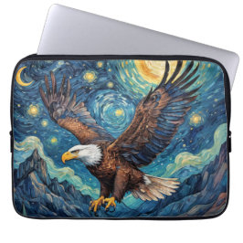 USA Vitörn i stjärnklar natt Van Gogh-stil Laptop Fodral