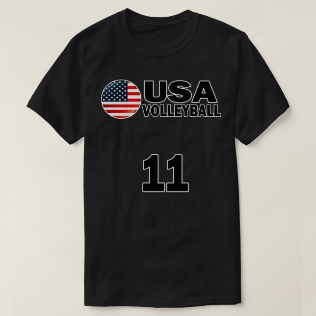 USA Volleyball 11 Tshirt Design T Shirt (Design framsida)