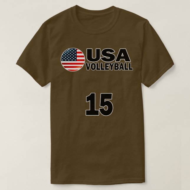 USA Volleyball 15 Tshirt Design T Shirt (Design framsida)