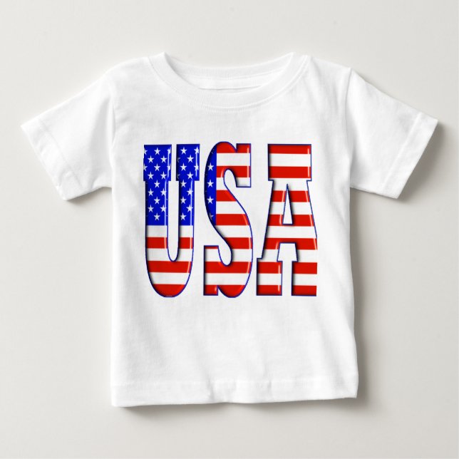 USA W/ AMERICAN FLAGGA T SHIRT (Framsida)