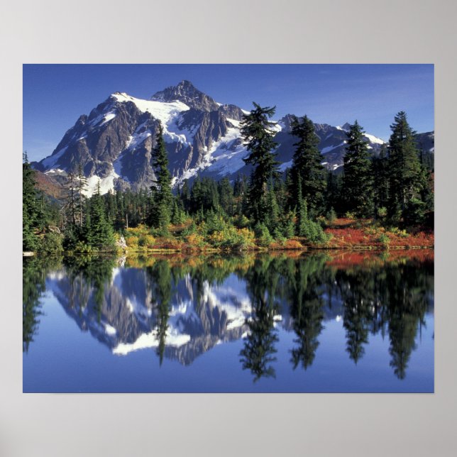 USA, WA, Heather Meadows RA. Mount Shuksan på Poster (Framsidan)