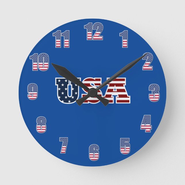 USA Wall Clock Rund Klocka (Framsida)