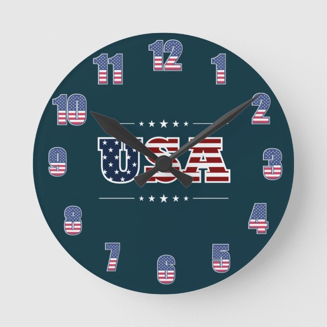 USA Wall Clock Rund Klocka (Framsida)