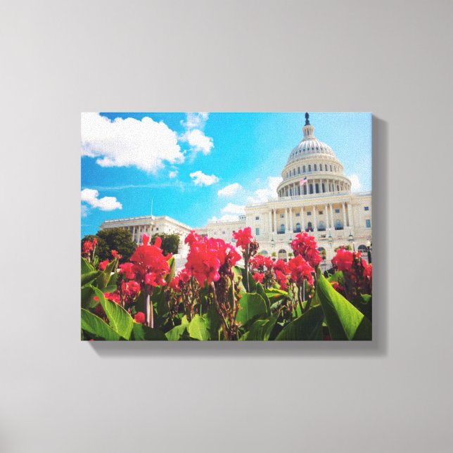 USA, Washington DC, Huvudstad Byggnad Canvastryck (Framsida)