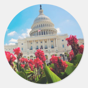 USA Washington DC, huvudstadbyggnad Runt Klistermärke