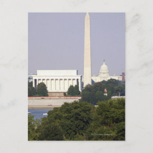 USA, Washington DC, Washington Monument och USA Vykort