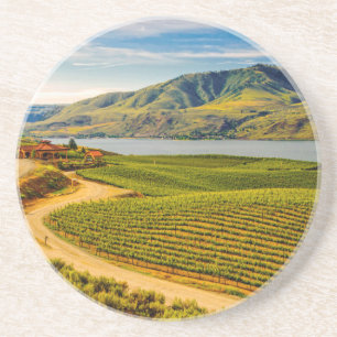 USA, Washington, Lake Chelan. Benson Vineyards Underlägg Sandsten