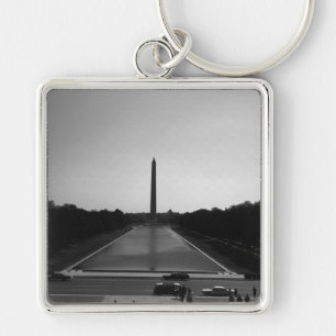 USA Washington Monument 1970 Fyrkantig Silverfärgad Nyckelring