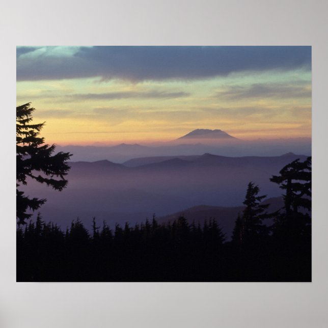 USA, Washington. Mount St. Helens sedd genom Poster (Framsidan)