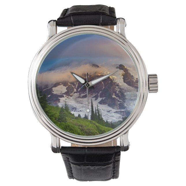 USA, Washington, Mt. Rainier. Morgonsol Armbandsur (Framsida)