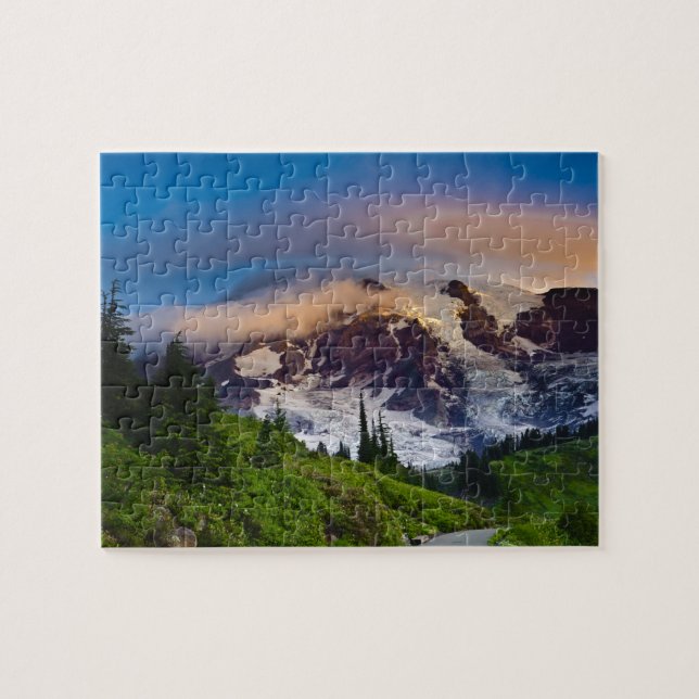 USA, Washington, Mt. Rainier. Morgonsol Pussel (Horisontell)