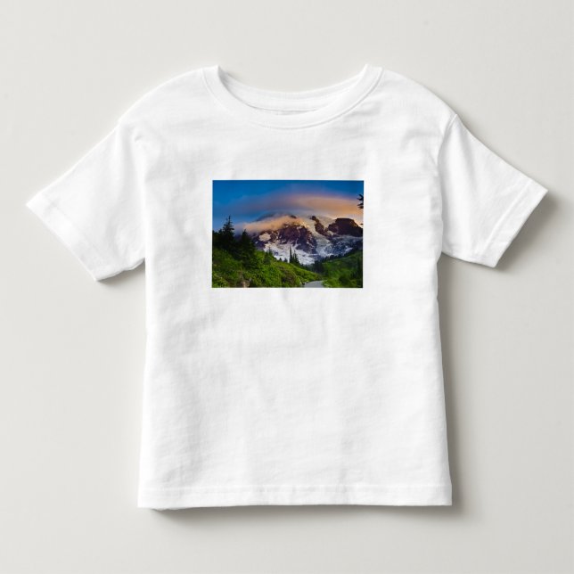 USA, Washington, Mt. Rainier. Morgonsol T-shirt (Framsida)