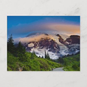 USA, Washington, Mt. Rainier. Morgonsol Vykort