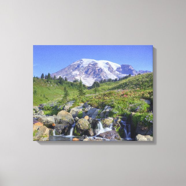 USA, Washington, Mt. Rainier NP, Mt. Rainier och 2 Canvastryck (Framsida)