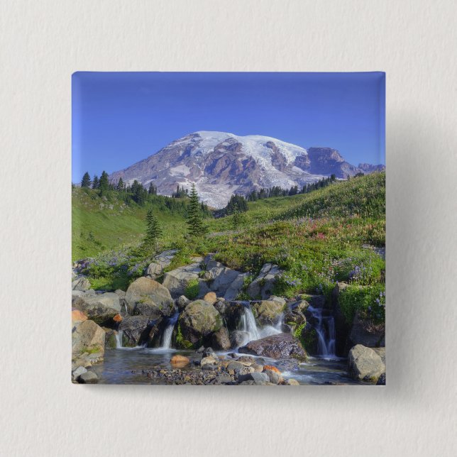 USA, Washington, Mt. Rainier NP, Mt. Rainier och 2 Knapp (Framsida)