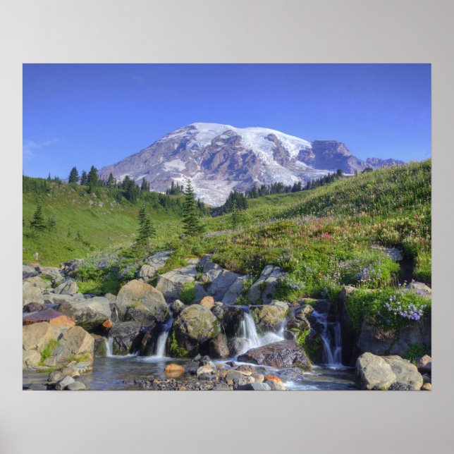 USA, Washington, Mt Rainier NP, Mt. Rainier och 2 Poster (Framsidan)