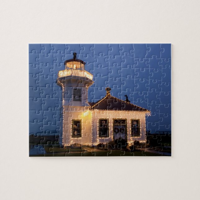 USA, Washington, Mukilteo. Mukilteo fyr Pussel (Horisontell)