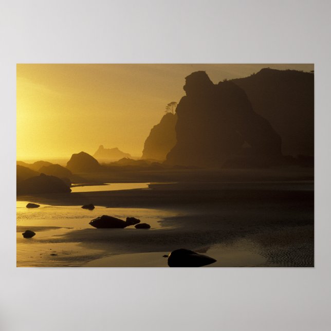 USA, Washington, Olympic Nat'l Park, Sunset Poster (Framsidan)