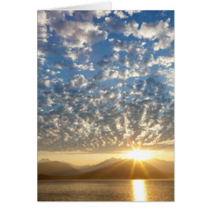 USA, Washington, Seabeck. Solnedgång Hälsningskort