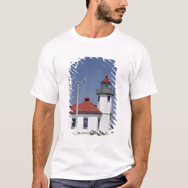 USA, Washington, Seattle, Alki Point fyr. Tee (Framsida)