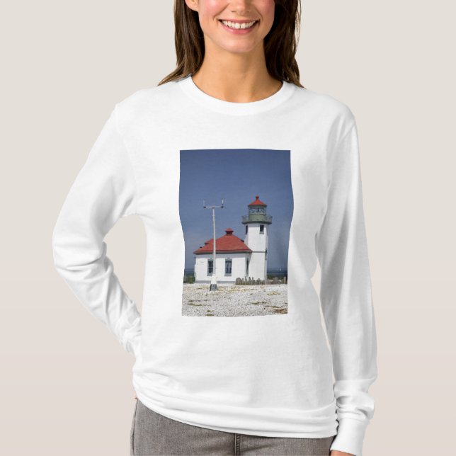 USA, Washington, Seattle, Alki Point fyr. Tee Shirt (Framsida)