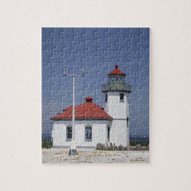 USA, Washington, Seattle, Alki Point Lighthouse, Pussel (Vertikal)