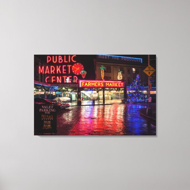 USA, Washington, Seattle, Pike Place Market Canvastryck (Framsida)