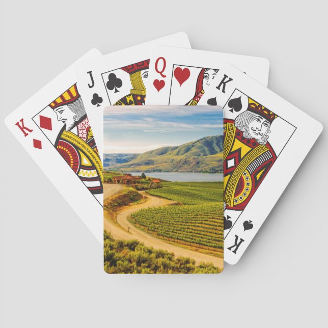 USA, Washington, Sjö Chelan. Bensonvinodlingar Casinokort (Baksidan)