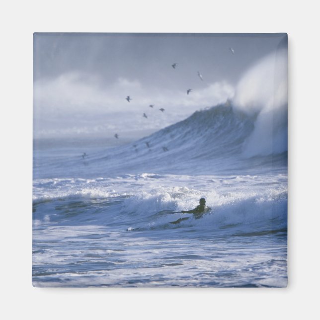 USA, Washington State, La Push. Man kajak Magnet (Framsidan)