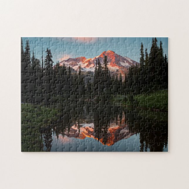 USA, Washington State. Mt. Rainier speglad Pussel (Horisontell)