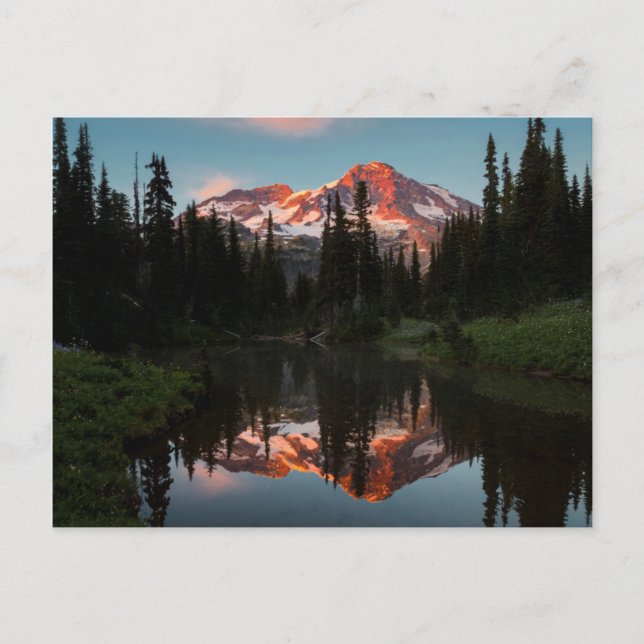 USA, Washington State. Mt. Rainier speglad Vykort (Framsida)