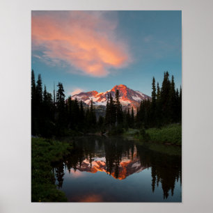 USA, Washington State. Mt. Rainier speglas Poster