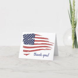 USA Watercolor American Flagga Miliotic Patriotic Tack Kort