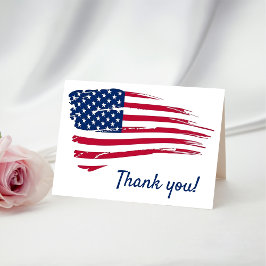 USA Watercolor American Flagga Miliotic Patriotic Tack Kort