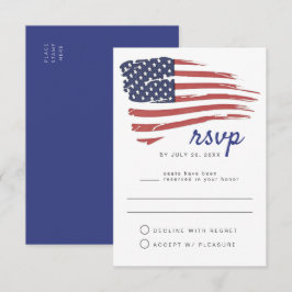 USA Watercolor American Flagga Party OSA Postcard Inbjudningar